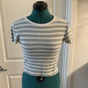 Atelier by Kirious Green and White Striped Tee Size S